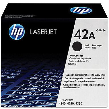 HP 42A (Q5942A) Black Original LaserJet Toner Cartridge (10000 Yield)